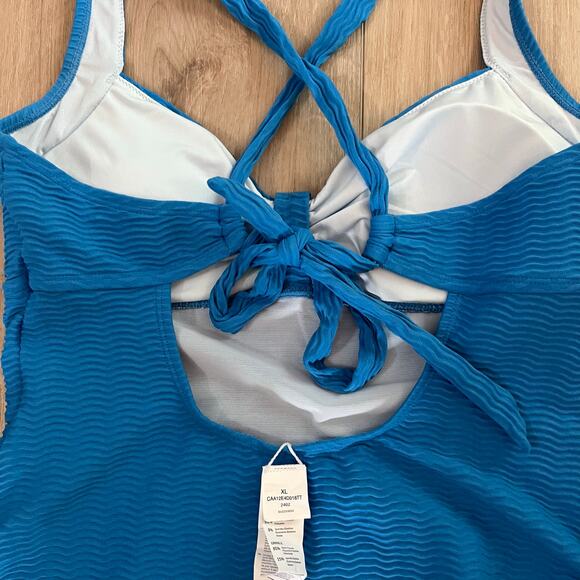 Cupshe Women's Blue Sweetheart Tummy Control One-Piece XL - Picture 5 of 6